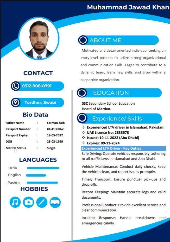 Driver with valid UAE licence